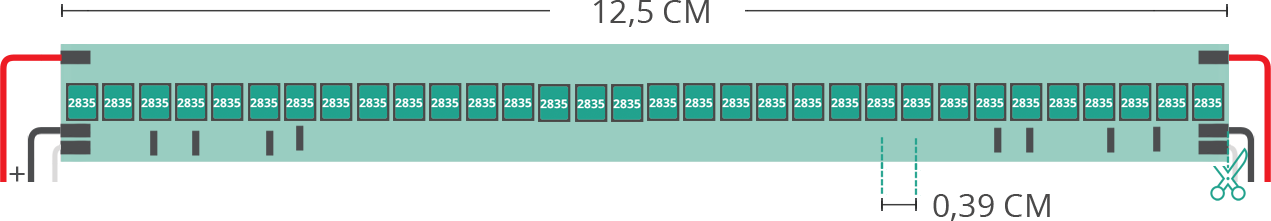 Dibujo técnico tira led 2835 48V IP20 3000-5000K 128+128led/m F52-CCT35-256824A-C9 Dibujo técnico tira led 2835 48V IP20 3000-5000K 128+128led/m F52-CCT35-256824A-C9